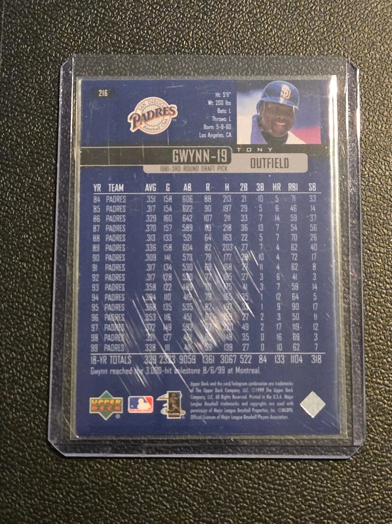 2000 Upper Deck #216 Tony Gwynn - Baseball Card Single
