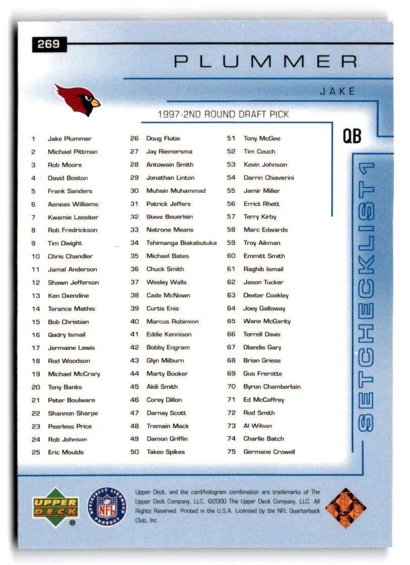 2000 Upper Deck #269 Jake Plummer - Football Card Single