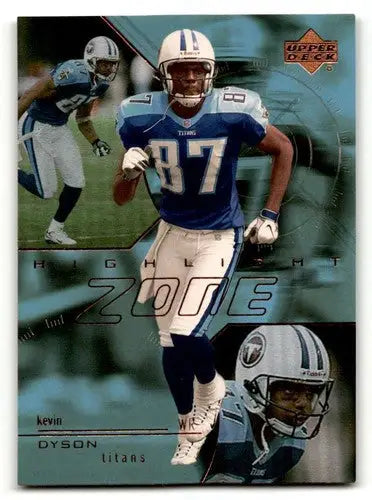 Original gloss Kevin Dyson Tennessee Titans football card from 2000 Upper Deck Encore