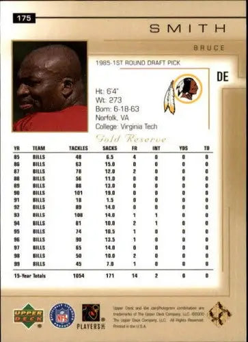 2000 Upper Deck Gold Reserve #175 Bruce Smith NM Near Mint Redskins ID:21380 - Football Card Single