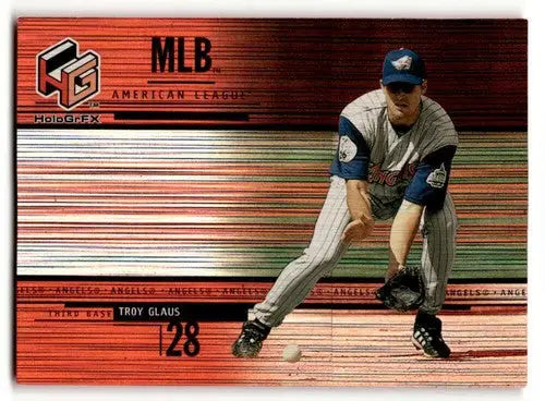Original gloss Troy Glaus baseball card from 2000 Upper Deck HoloGrFX Anaheim Angels