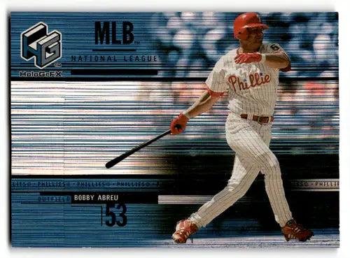 Original gloss Bobby Abreu baseball card from 2000 Upper Deck HoloGrFX series