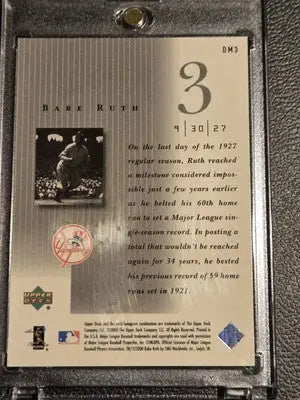 2000 Upper Deck Legends #DM3 Babe Ruth Defining Moments - Baseball Card Single