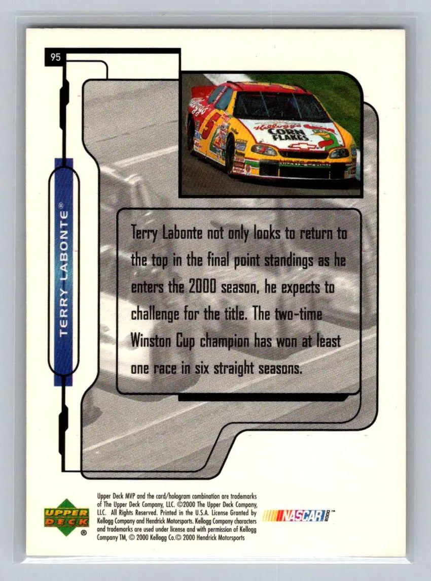 2000 Upper Deck MVP #95 Terry Labonte Hendrick Motorsports - Racing Card Single