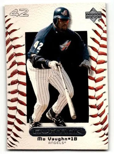Original gloss of Mo Vaughn baseball card from 2000 Upper Deck Ovation Anaheim Angels series