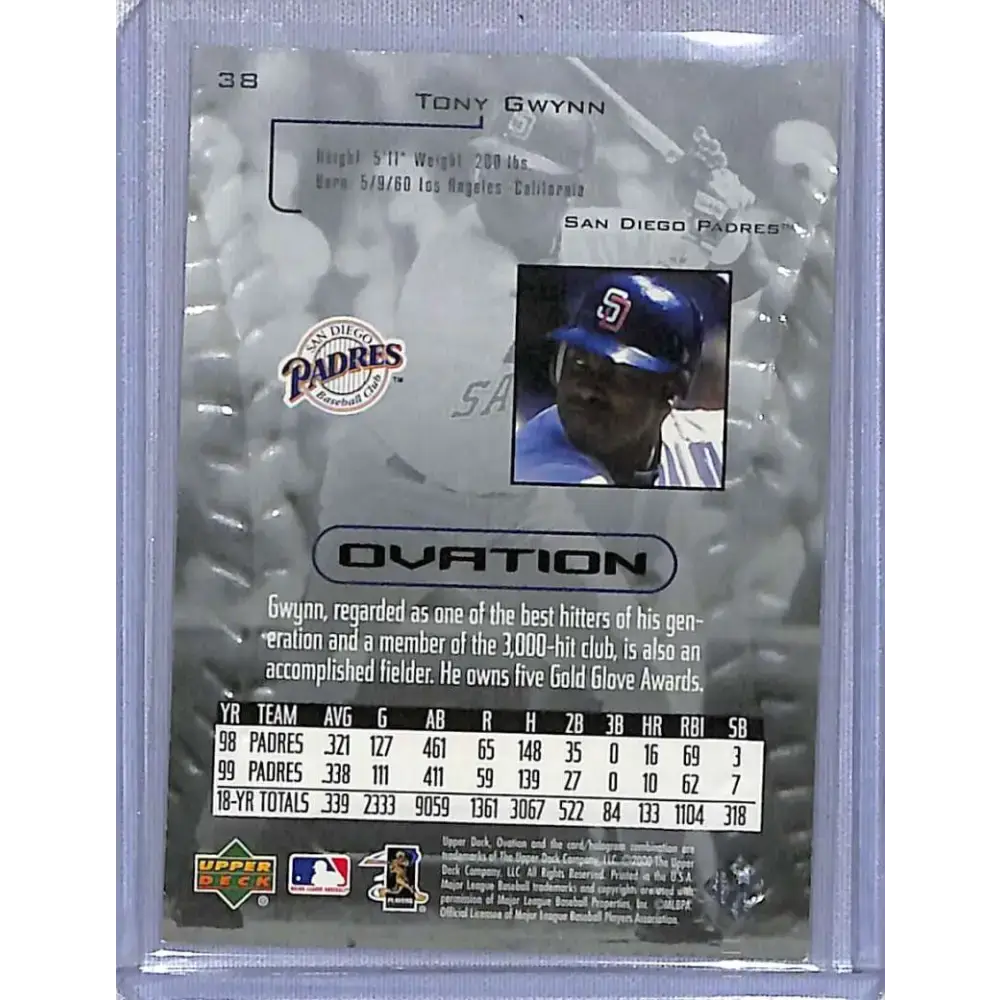 2000 Upper Deck Ovation #38 Tony Gwynn NM-MT Baseball Card - Baseball Card Single
