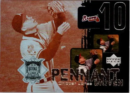 Original gloss Chipper Jones baseball card from 2000 Upper Deck Pennant Driven collection