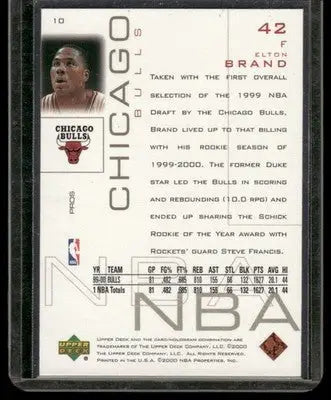 2000 Upper Deck Pros & Prospects Elton Brand #10 Basketball - Basketball Card Single
