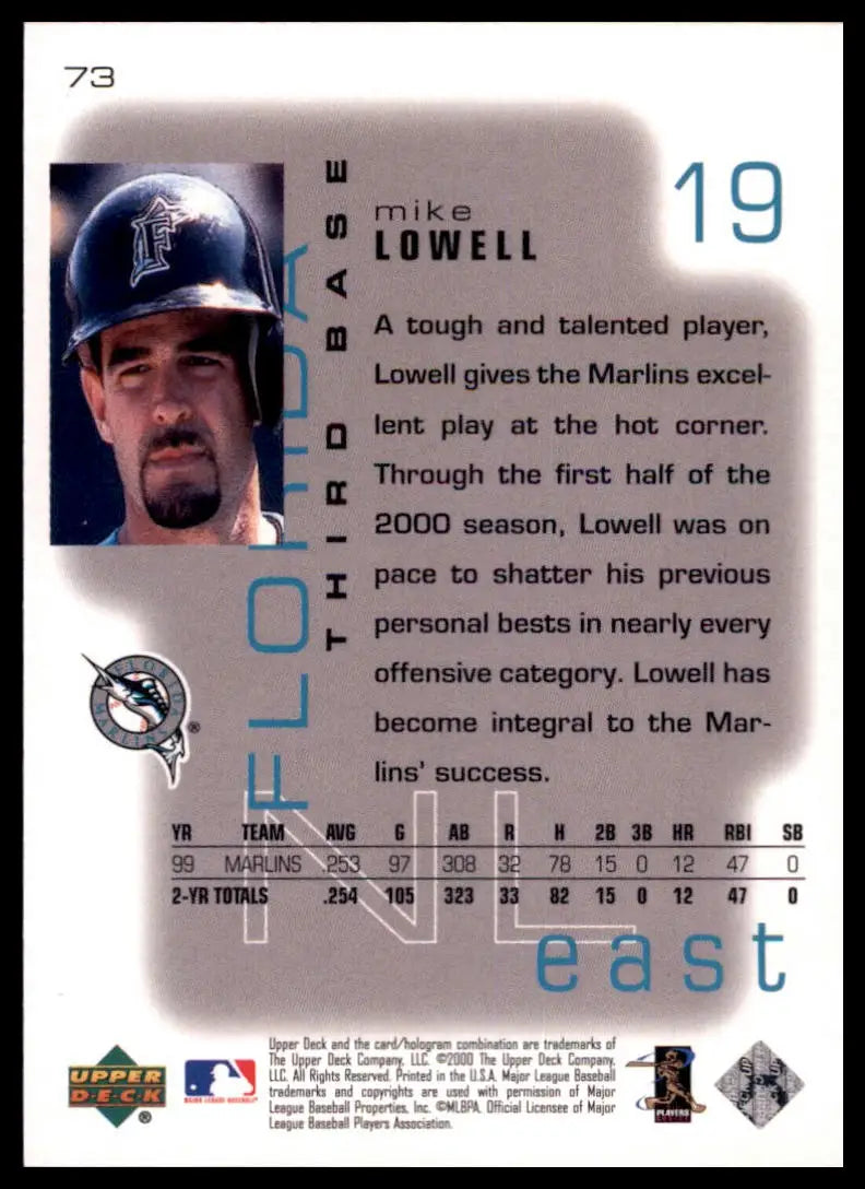 2000 Upper Deck Pros & Prospects Mike Lowell 73 Florida Marlins NM - Baseball Card Single