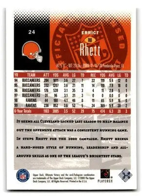 2000 Upper Deck Ultimate Victory #24 Errict Rhett - Football Card Single