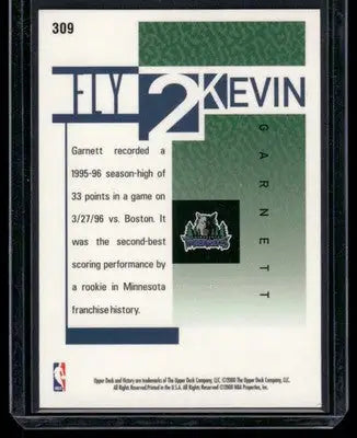 2000 Upper Deck Victory Kevin Garnett #309 Basketball - Basketball Card Single