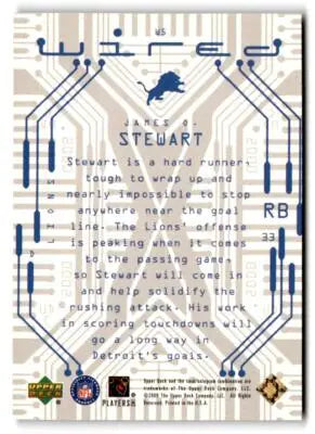2000 Upper Deck #W5 James O. Stewart Wired - Football Card Single
