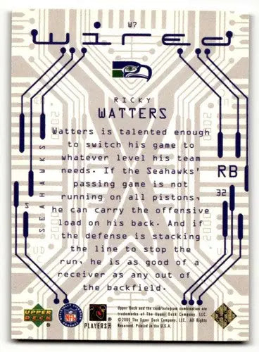 2000 Upper Deck #W7 Ricky Watters Seattle Seahawks Football Cards EX ID:62855 - Football Card Single