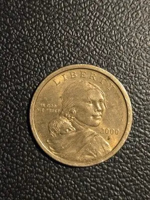 2000 USA Sacagawea 1 Dollar Copper-Nickel Coin - Very Good Condition Not Graded - Coins & Currency