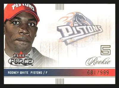 2001-02 Fleer Force Rodney White #109 /999 RC Detroit Pistons - Basketball Card Single