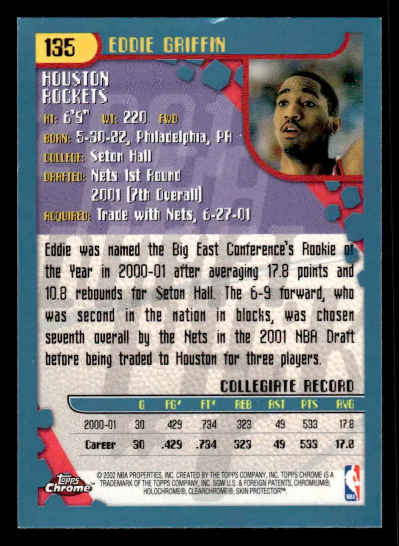 2001-02 Topps Chrome #135 Eddie Griffin - Basketball Card Single