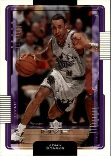 Original gloss John Starks basketball card from Upper Deck MVP 2001-02 Jazz ID 3985