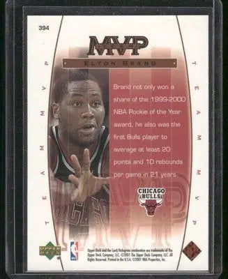 2001-02 Upper Deck MVP Elton Brand #394 Basketball - Basketball Card Single