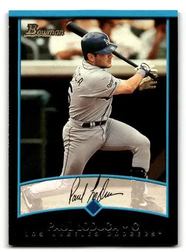 Original gloss Paul Lo Duca baseball card featuring Duca Los Angeles Dodgers 2001 Bowman #316