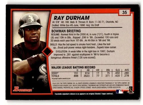 Original gloss Ray Durham baseball card featuring Ray Durham Chicago White Sox player