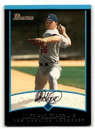 Original gloss Luke Prokopec baseball card featuring Luke Prokopec Los Angeles Dodgers