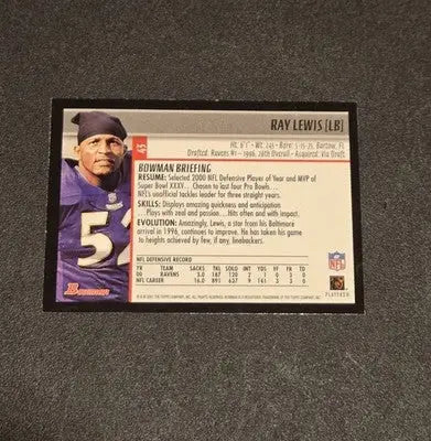 2001 Bowman #43 Ray Lewis - Football Card Single