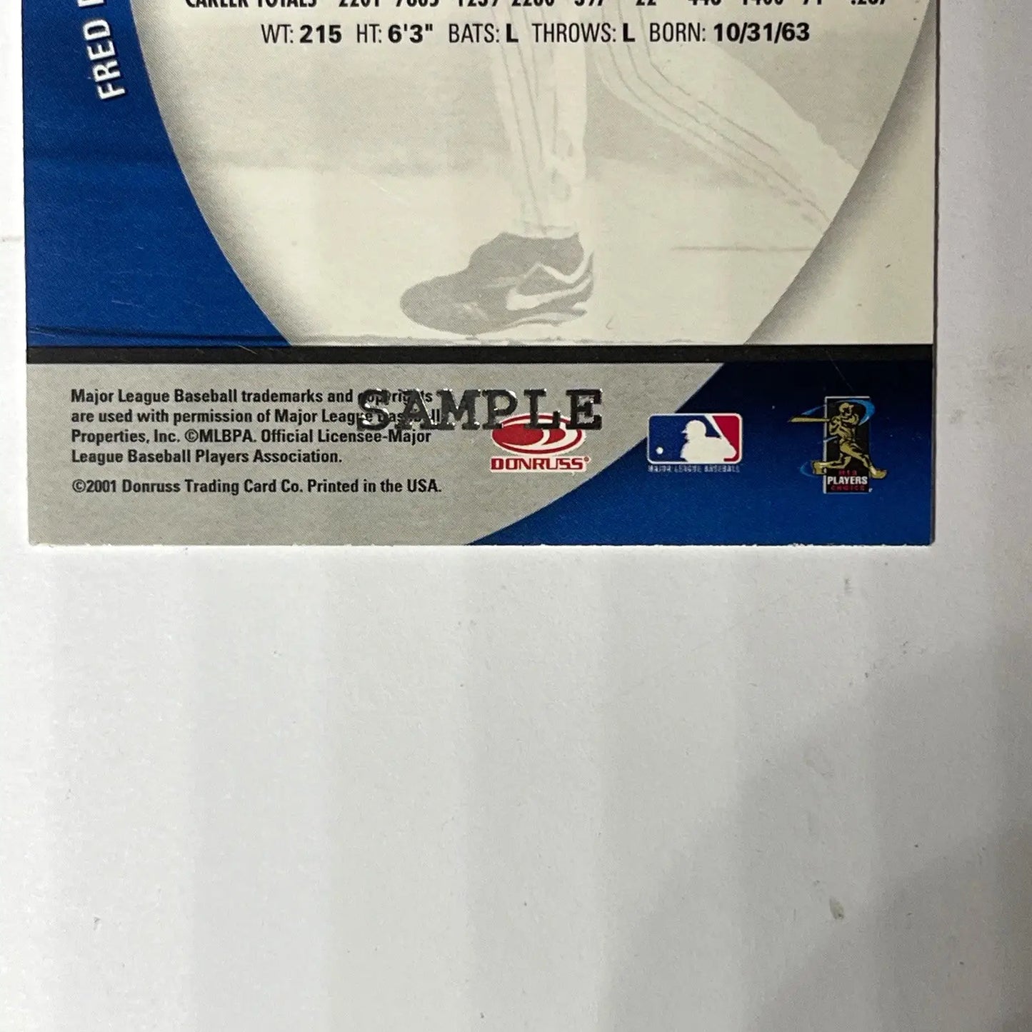 2001 Donruss Class Of 2001 - Fred McGriff #97 Silver - Baseball Card Single