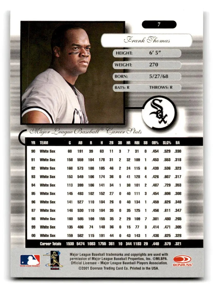 2001 Donruss Elite #7 Frank Thomas - Baseball Card Single