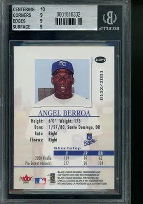 2001 Fleer Authority Angel Berroa #134 0132/2001 Baseball BGS 9 - Baseball Card Single