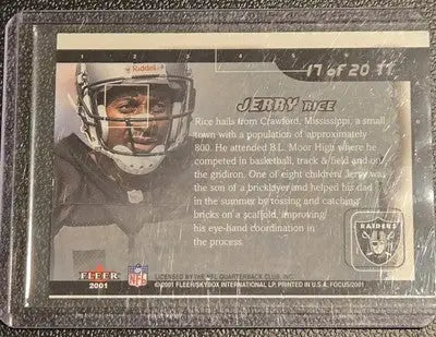 2001 Fleer Focus #17 TT Jerry Rice Toast of the Town - Football Card Single