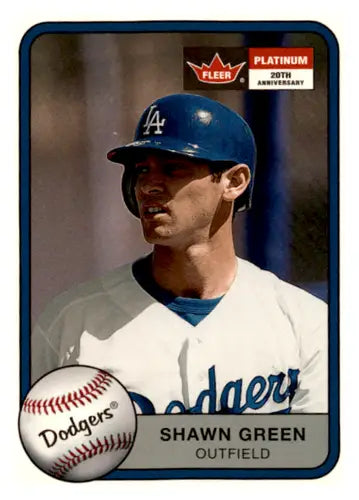 Original gloss Shawn Green baseball card from 2001 Fleer Platinum Dodgers collection