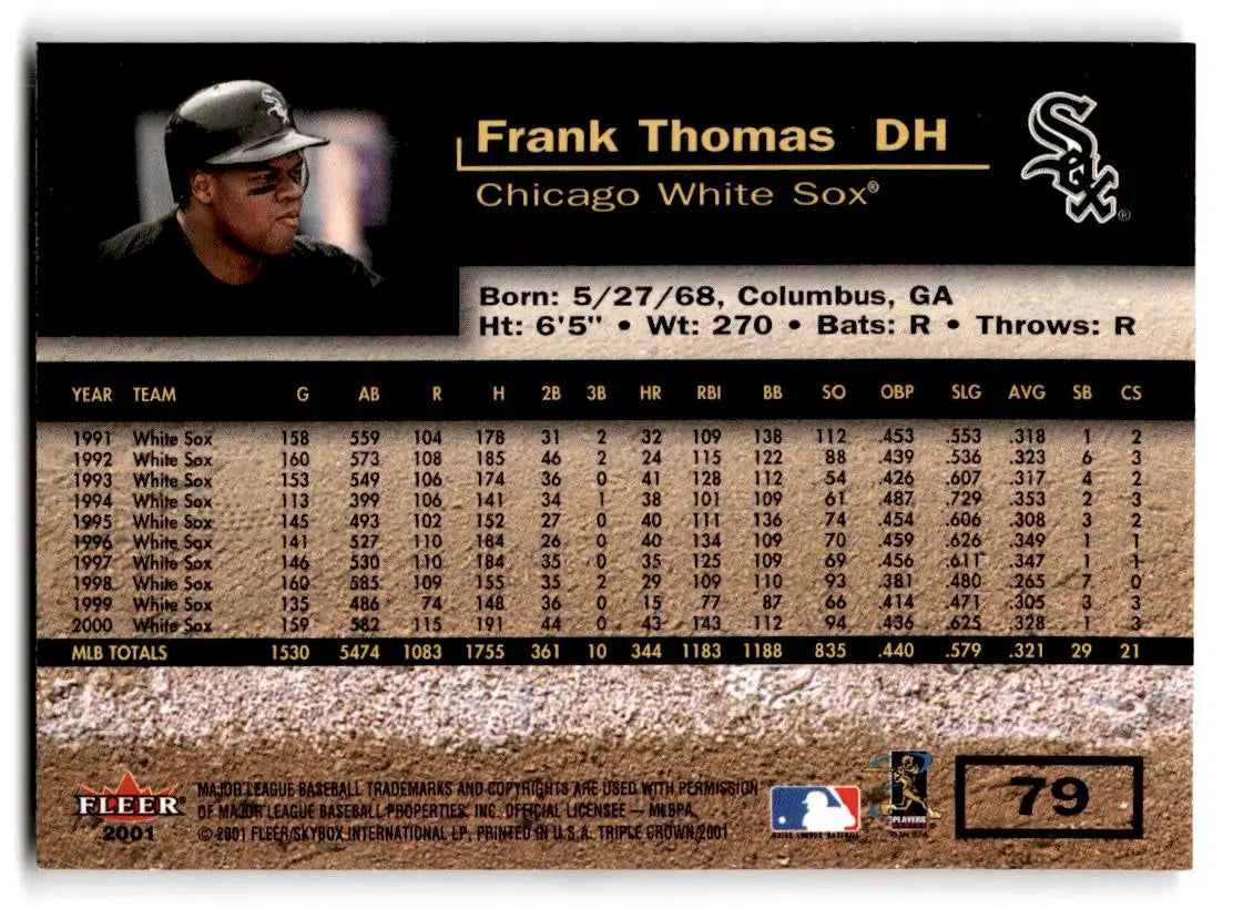 2001 Fleer Triple Crown #79 Frank Thomas - Baseball Card Single