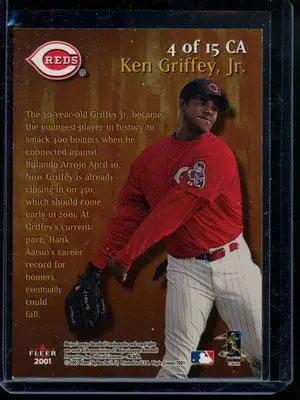 2001 Fleer Triple Crown Ken Griffey Jr. #4 of 15 Baseball - Baseball Card Single