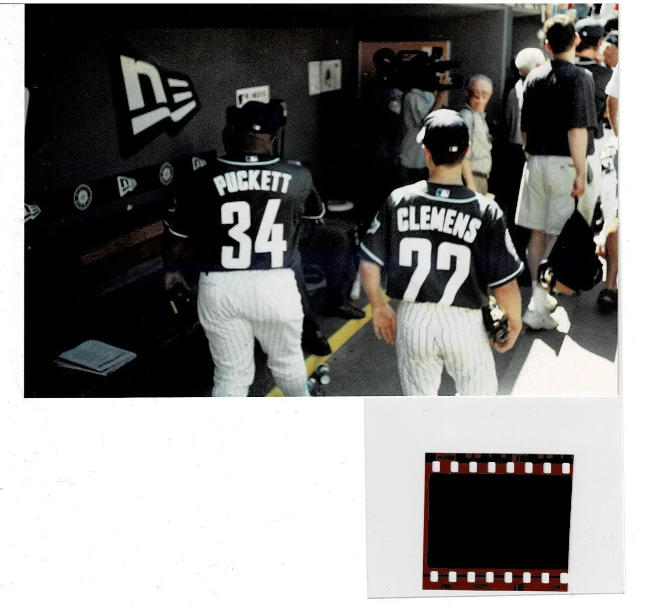 2001 Kirby Puckett Kody Clemens Photo Seattle All Star Dugout Snapshot Type 1 - Sports Memorabilia