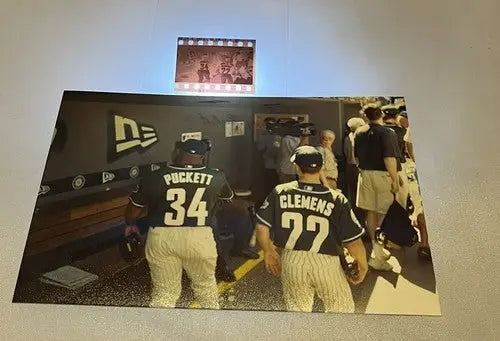 2001 Kirby Puckett Kody Clemens Photo Seattle All Star Dugout Snapshot Type 1 - Sports Memorabilia