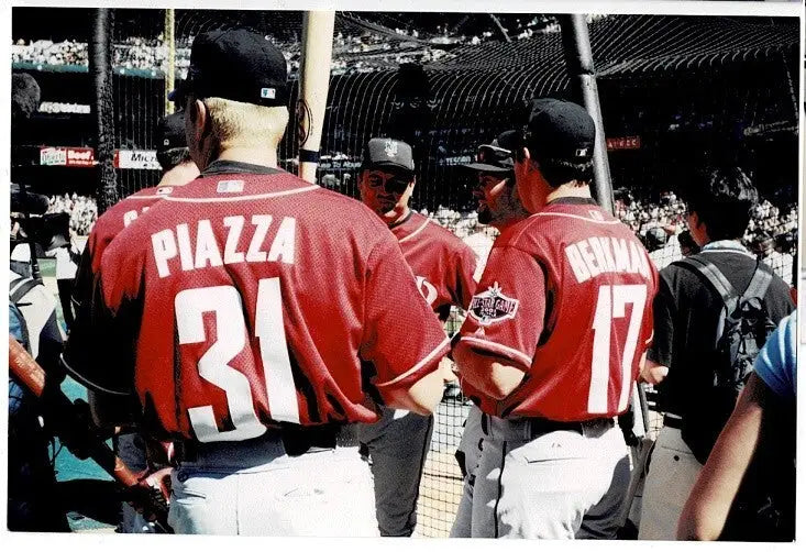 2001 Mike Piazza Lance Berkman Photo Seattle All Star Bat Cage Snapshot Type 1 - Sports Memorabilia