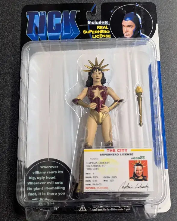2001 N2 Toys The Tick: Captain Liberty Action figure w/ Superhero License - Action Figure & Toy