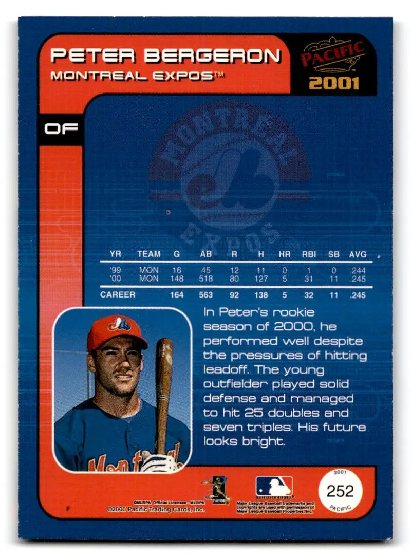 2001 Pacific #252 Peter Bergeron - Baseball Card Single