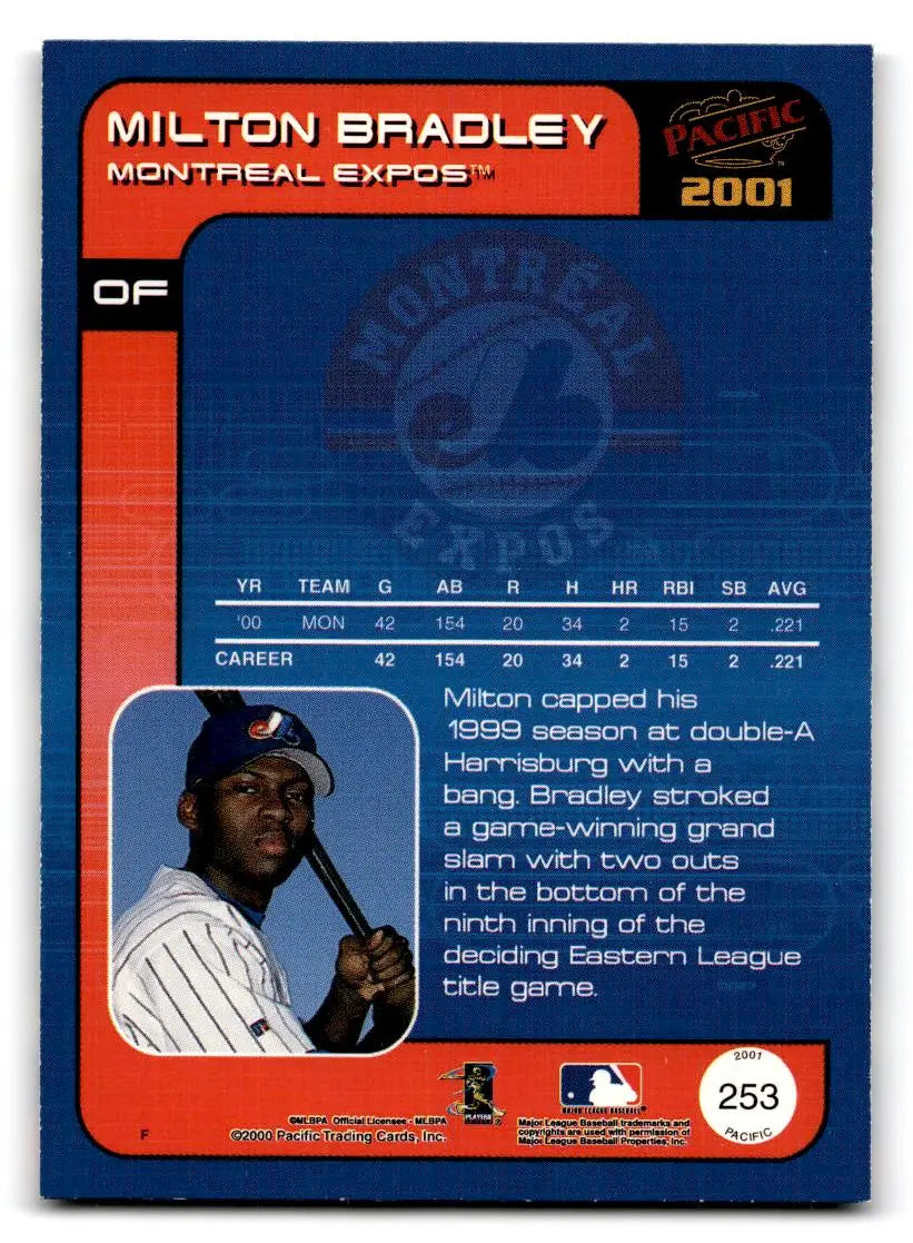 2001 Pacific #253 Milton Bradley - Baseball Card Single