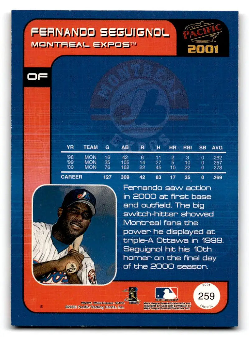 2001 Pacific #259 Fernando Seguignol - Baseball Card Single