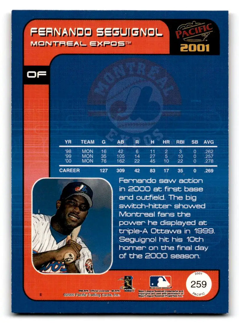 2001 Pacific #259 Fernando Seguignol - Baseball Card Single