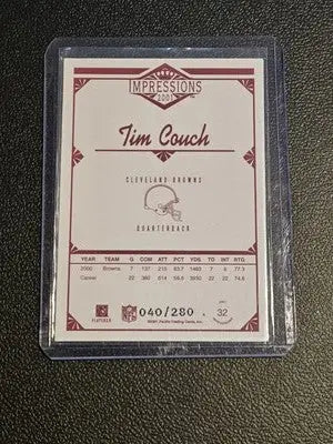 2001 Pacific Canvas Impressions #32 Tim Couch Hobby Red Backs 040/280 - Football Card Single