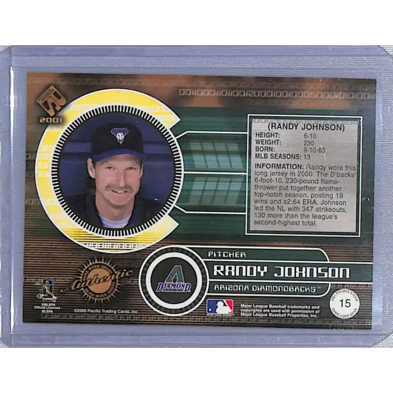 2001 Pacific Private Stock #15 Randy Johnson Arizona Diamondbacks NM-MT Baseball Card - Baseball Card Single