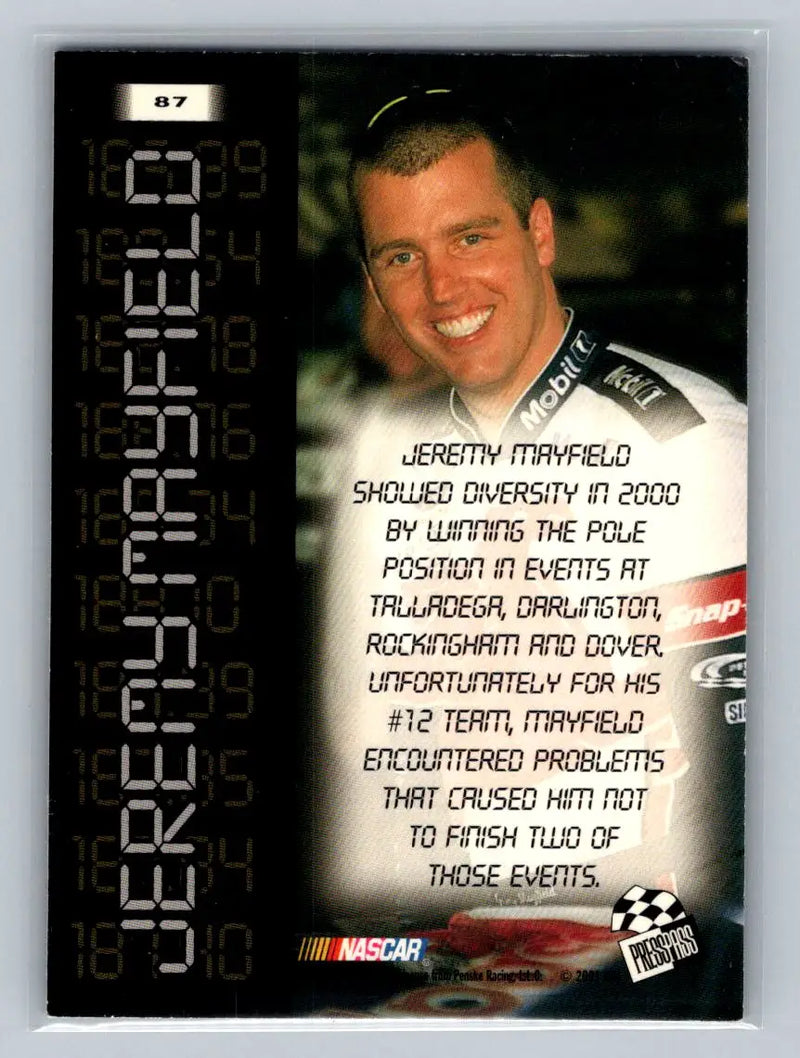 2001 Press Pass #87 Jeremy Mayfield Penske-Kranefuss Racing - Racing Card Single