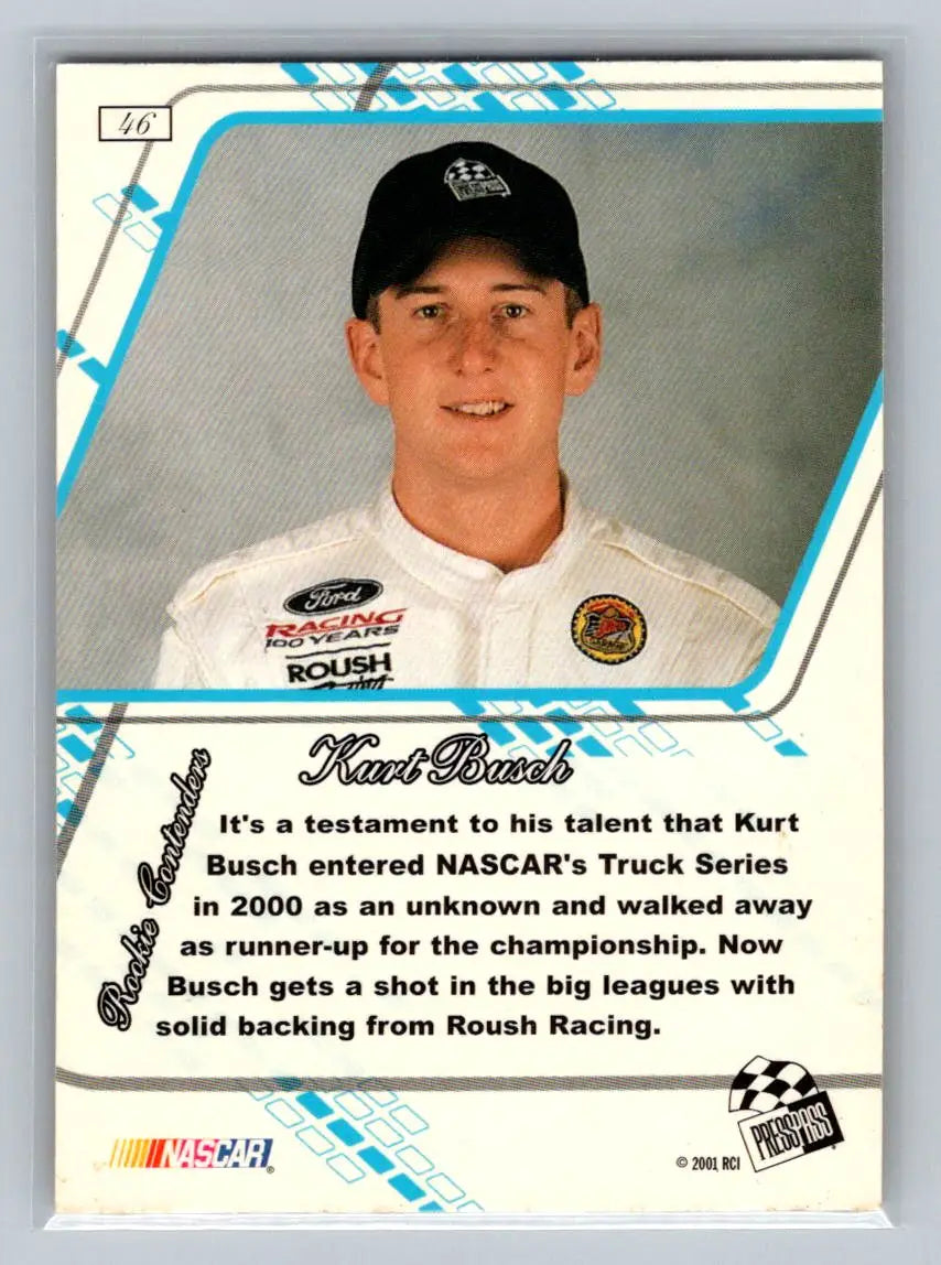 2001 Press Pass Premium #46 Kurt Busch Reflectors Roush Racing - Racing Card Single