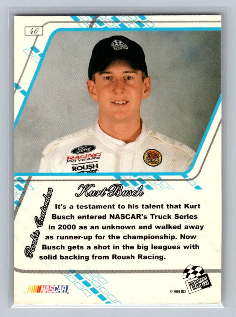2001 Press Pass Premium #46 Kurt Busch Reflectors Roush Racing - Racing Card Single