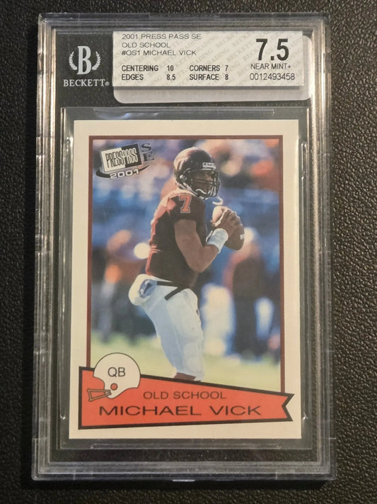 2001 Press Pass SE #OS1 Michael Vick Old School BGS 7.5 - Football Card Single