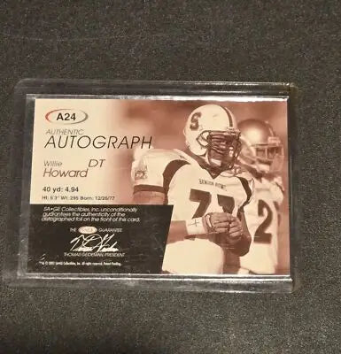 2001 SAGE #A24 Willie Howard Autographs Bronze #/600 - Football Card Single