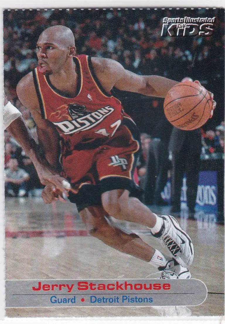 Jerry Stackhouse Detroit Pistons basketball card from 2001 Sports Illustrated for Kids