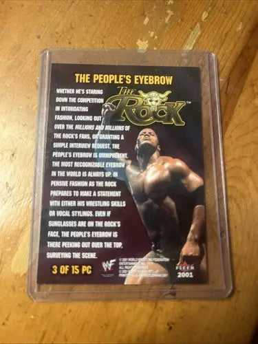 The Rock Peoples Eyebrow trading card from 2001 WWF The Peoples Champion Fleer